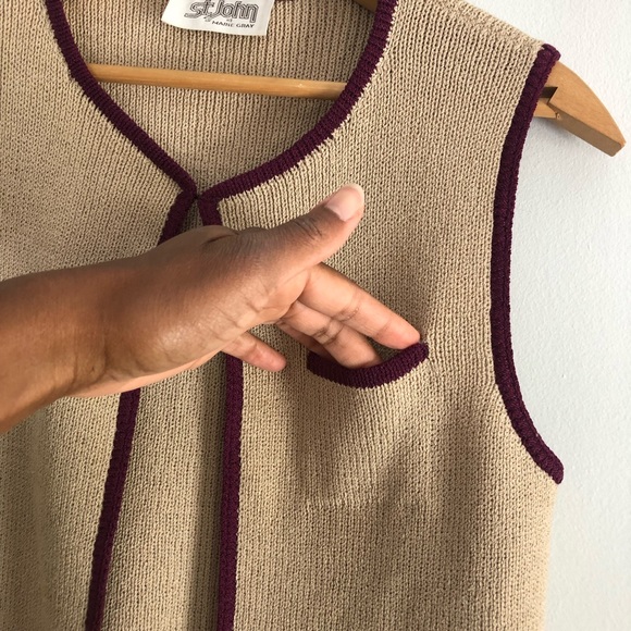 Vintage St John Contrast Knit Vest - Picture 3 of 12